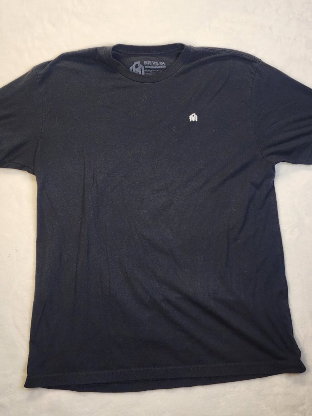 INTO THE AM Mens Black Short Sleeve White Logo T-Shirt Soft Material
